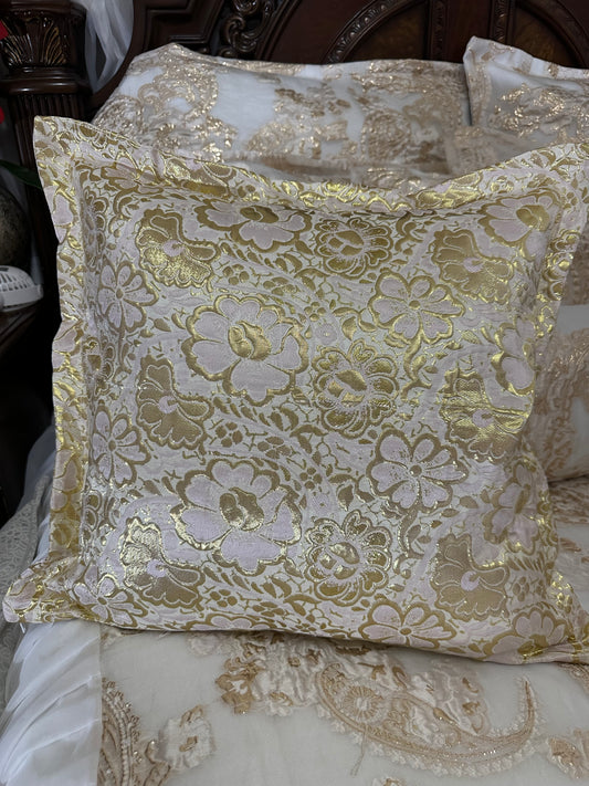 Gold and pink pillow